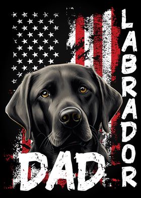 Labrador Dad American Flag