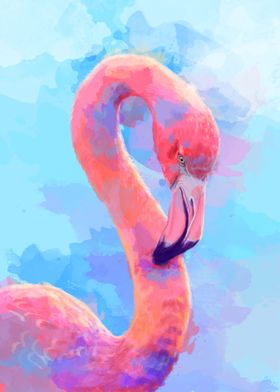 Bright Flamingo Portrait
