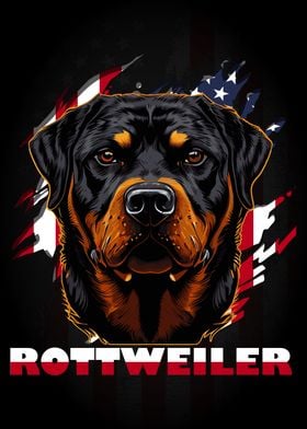 Patriotic Rottweiler USA