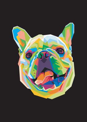 Colorful dog head