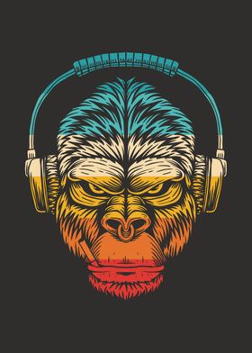 Retro DJ Monkey The Gang