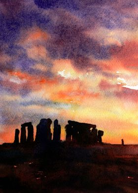 Stoneheng ruins UK artwork