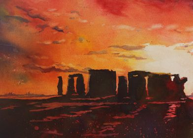 Stoneheng ruins UK art