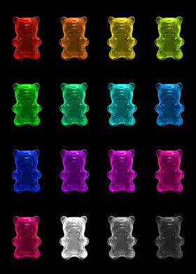 All colors gummy bears