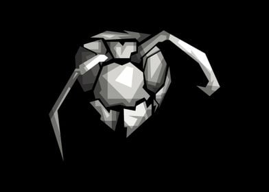 Art Wasp Head Grayscale 