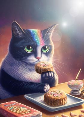 Funny Cat Eating Cookies