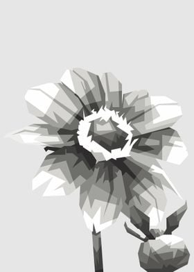 Sun Flower Grayscale