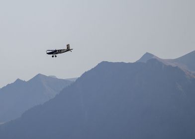 Mountainrange with plane