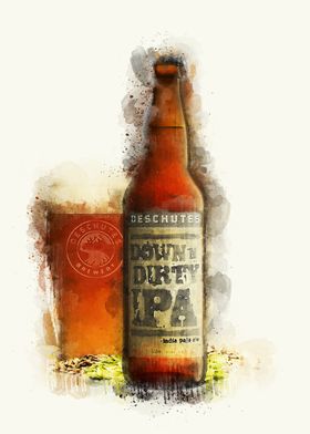 Vintage Beer Watercolor