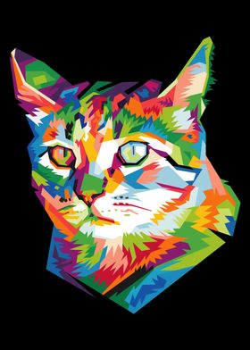 colorful funny cat vector