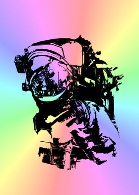Astronaut Art. Colorful 