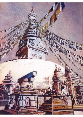 Buddhist temple Nepal art