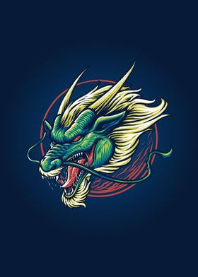 Chinese green dragon head