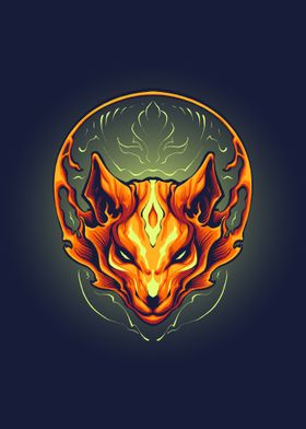 The flames fox head