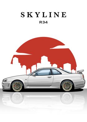 Nissan Skyline R34 White