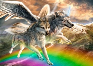 wolf rainbow