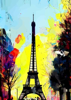 Grunge Eiffel Tower