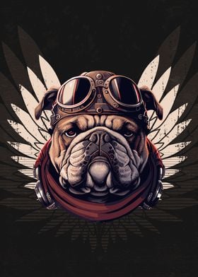 Biker Bulldog Painting