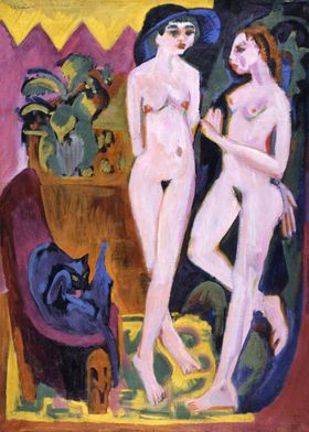 Two Nudes in a Room 1914