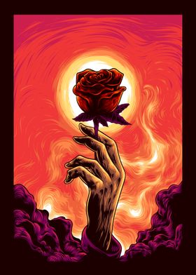Hand with the rose