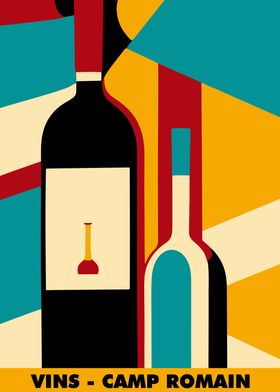 French Wine Bauhaus Poster