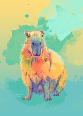 Colorful Capybara
