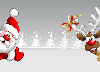 santa claus and deer funny