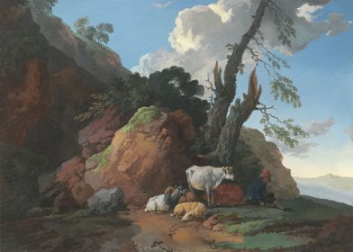 Rocky area with a shepherd