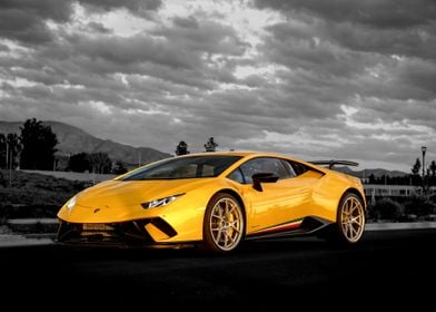 Lamborghini Yellow Poster