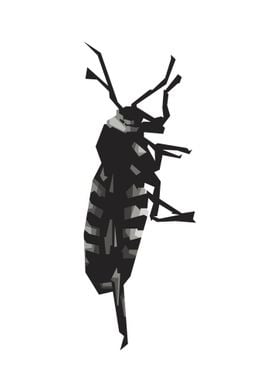 Insect Wpap grayscale art