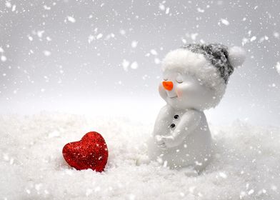 snowman wish heart