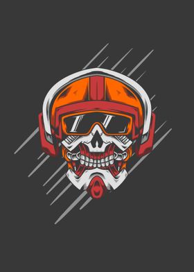 Robot skull helmet head