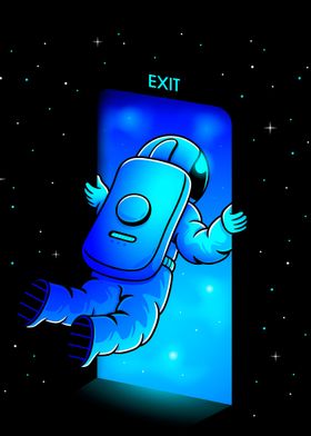 Astronaut Door Exit Galaxy