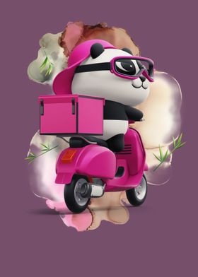 Cute Panda Drive Scooter