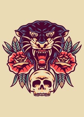 Skull and black panther