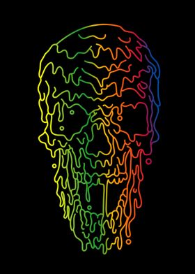 skull line rainbow