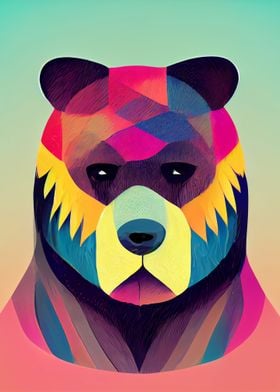 Abstract bear portrait