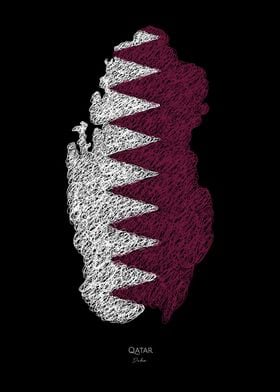 Qatar World Cup Flag Map