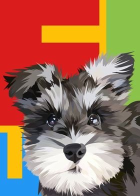 Schnauzer puppy in vector