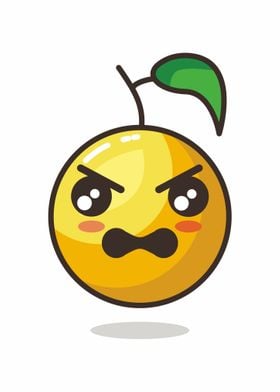 Emoticon Orange Angry Art