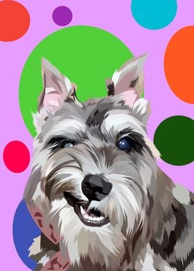 Schnauzer dog in vector