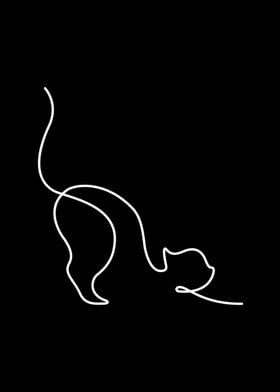 Stretching Cat Minimal Art