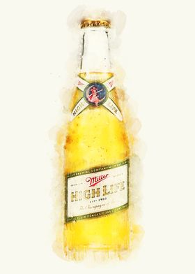 Vintage Beer Watercolor