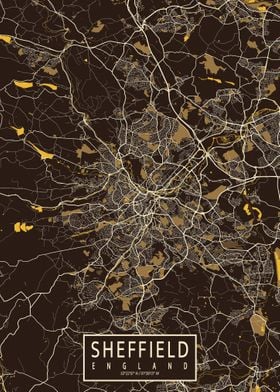 Sheffield City Map Pastel