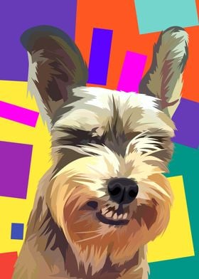 Schnauzer puppy in vector