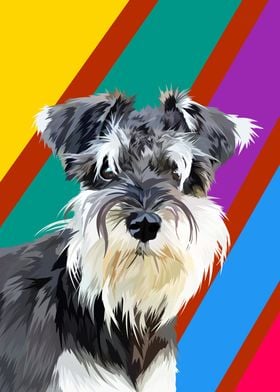 Schnauzer dog in vector