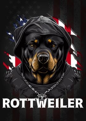 Patriotic Rottweiler USA