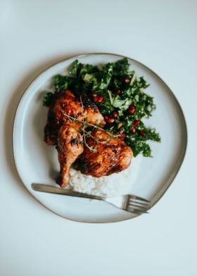 fried chicken with rice