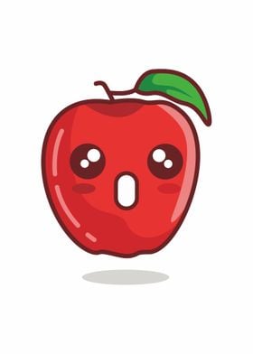 Emoticon red Apple Wow