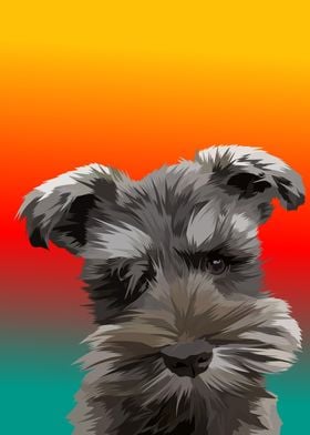 Schnauzer puppy in vector